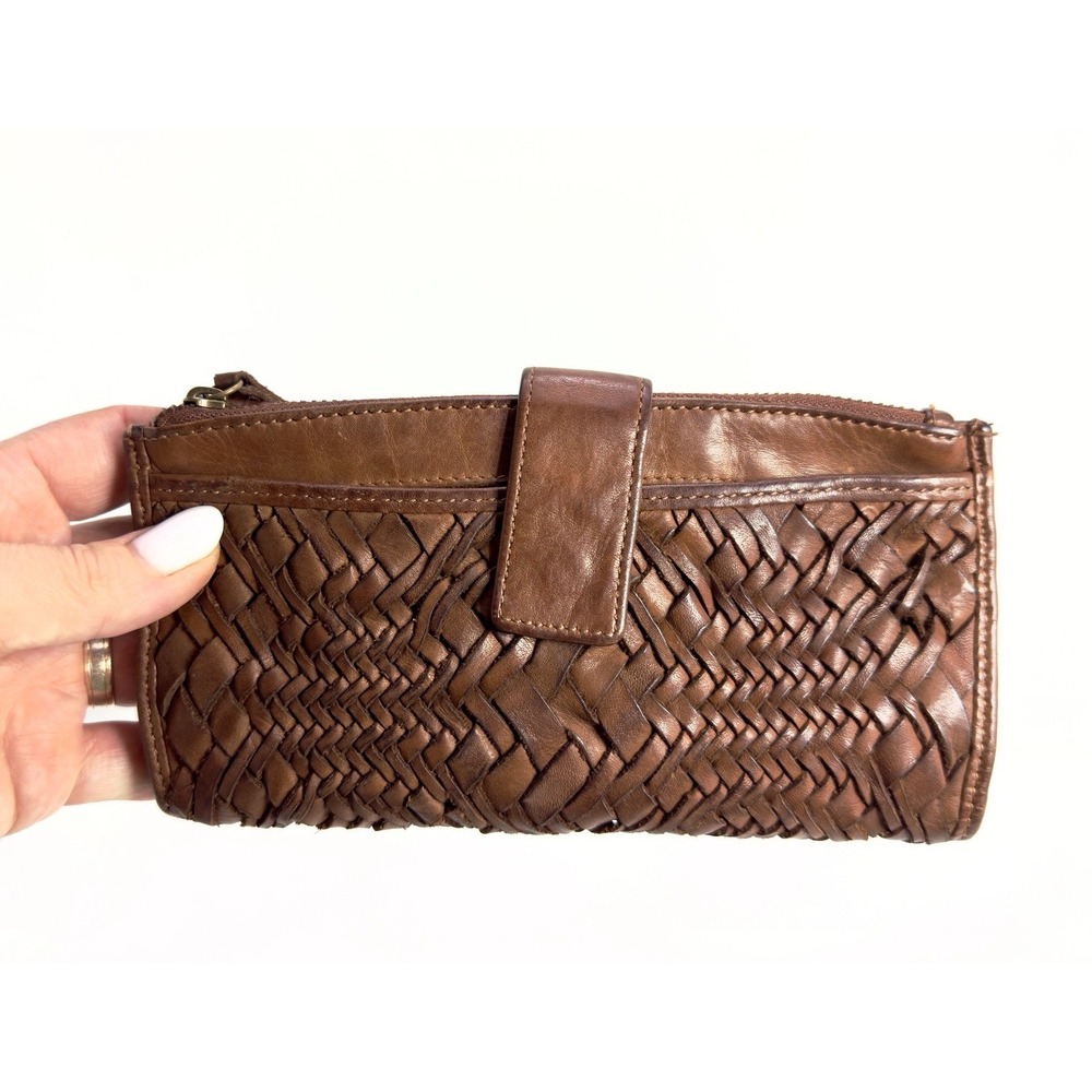 Woven Leather M*Kane Women's Wallet Tri-Fold Cotton Lining Boho West